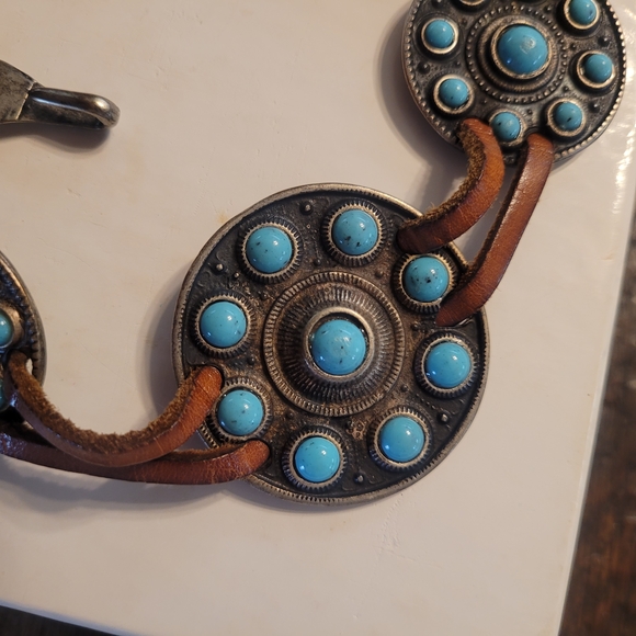 Blue and Brown Turquoise Stone Bracelet - Picture 6 of 14